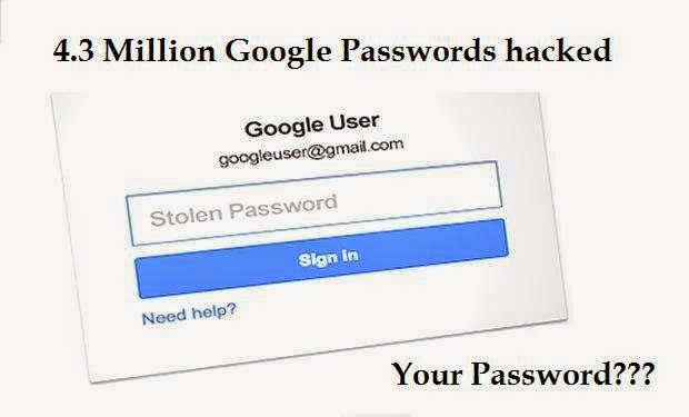 4.3 million Google passwords have been leaked by the Russian Hackers