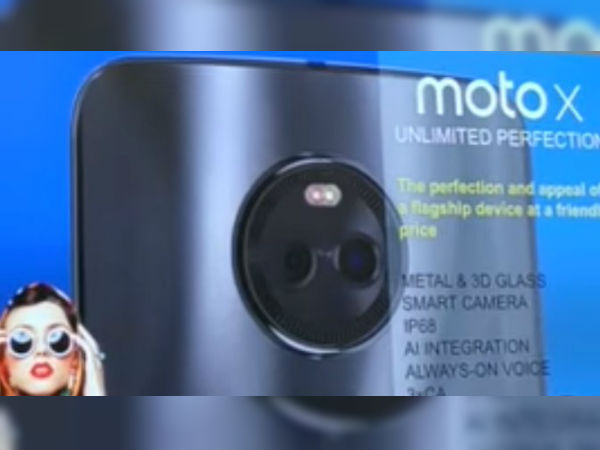 Moto X4 with dual rear cameras showing