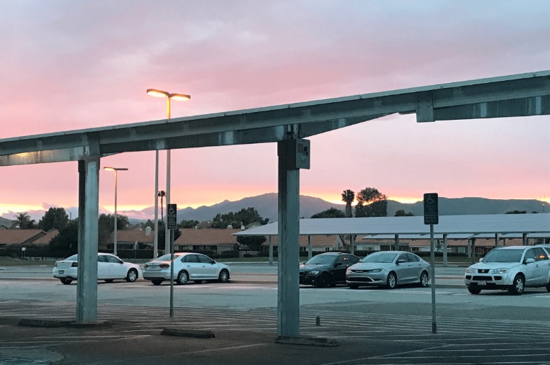 parking lot at dawn